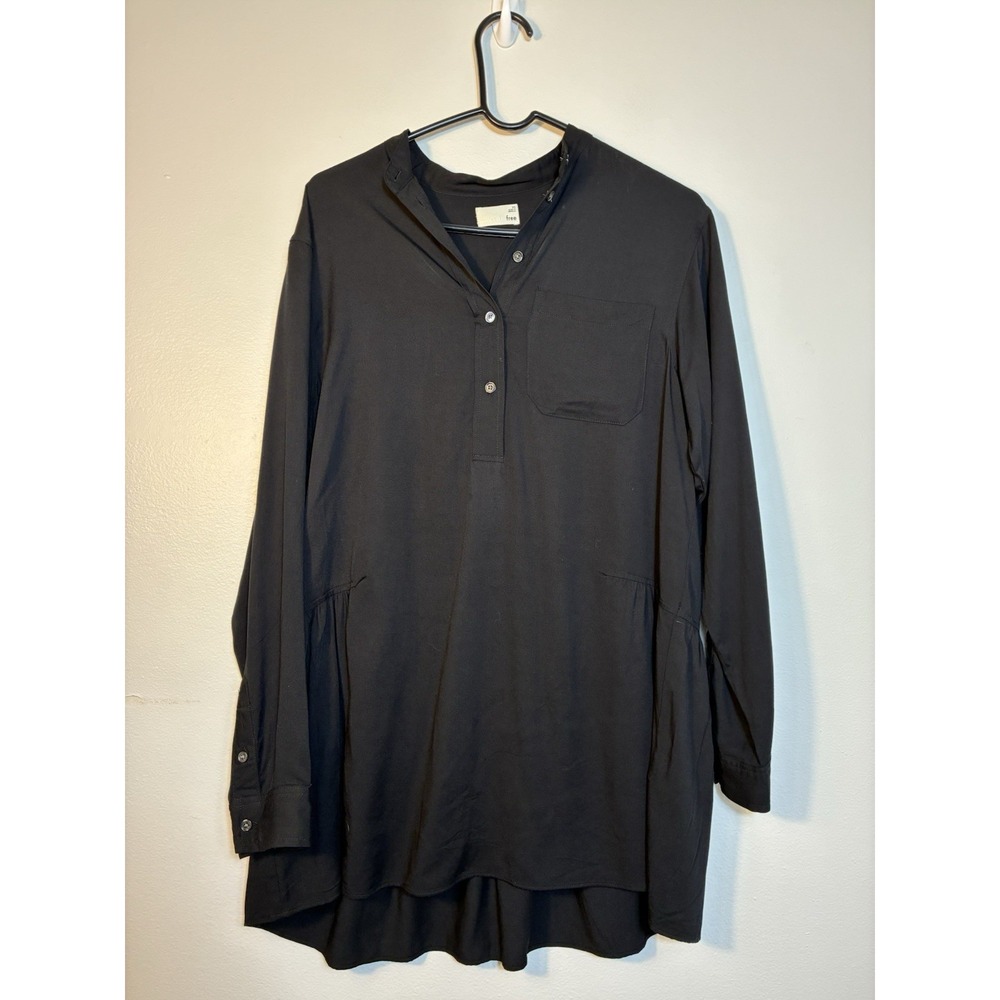 Wilfred free popover long sleeve tunictop‎ Womens XS Black Oversized Rayon